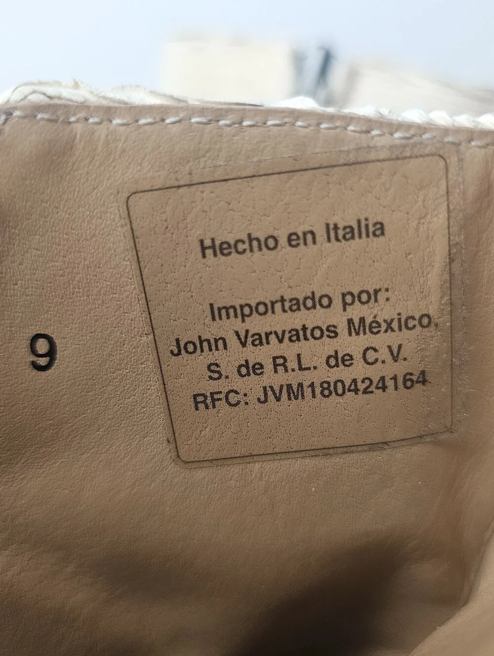 John Varvatos Morrison Sharpei Boot‎ Size 9 USA Handmade Italy Beige Luxury